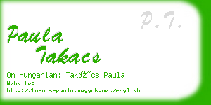 paula takacs business card